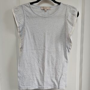 LOFT Gray Boxy Muscle Tee Sleeveless Top